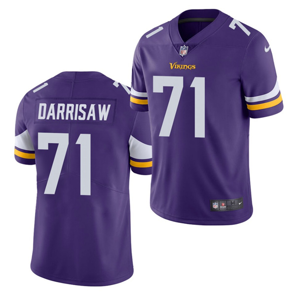 Men's Minnesota Vikings #71 Christian Darrisaw Purple NFL 2021 Draft Vapor Untouchable Limited Stitched Jersey Men's Minnesota Vikings #71 Christian Darrisaw Purple NFL 2021 Draft Vapor Untouchable Limited Stitched Jersey